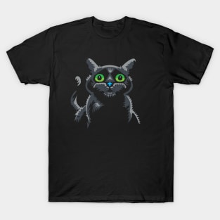 Cute Black Kitty with Stunning Green Eyes for Cat Lover T-Shirt